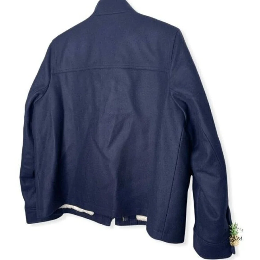 J. CREW Melton Wool Blue Jacket